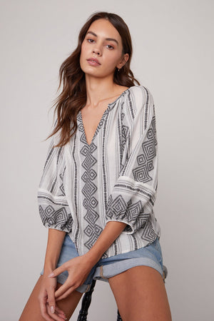LOUISE JACQUARD BOHO TOP - Velvet Staging 2.0