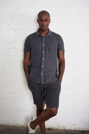 MACKIE LINEN BUTTON-UP SHIRT - Velvet Staging 2.0