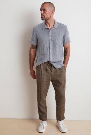 MACKIE LINEN BUTTON-UP SHIRT - Velvet Staging 2.0