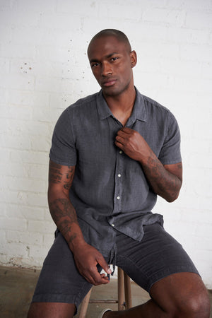 MACKIE LINEN BUTTON-UP SHIRT - Velvet Staging 2.0