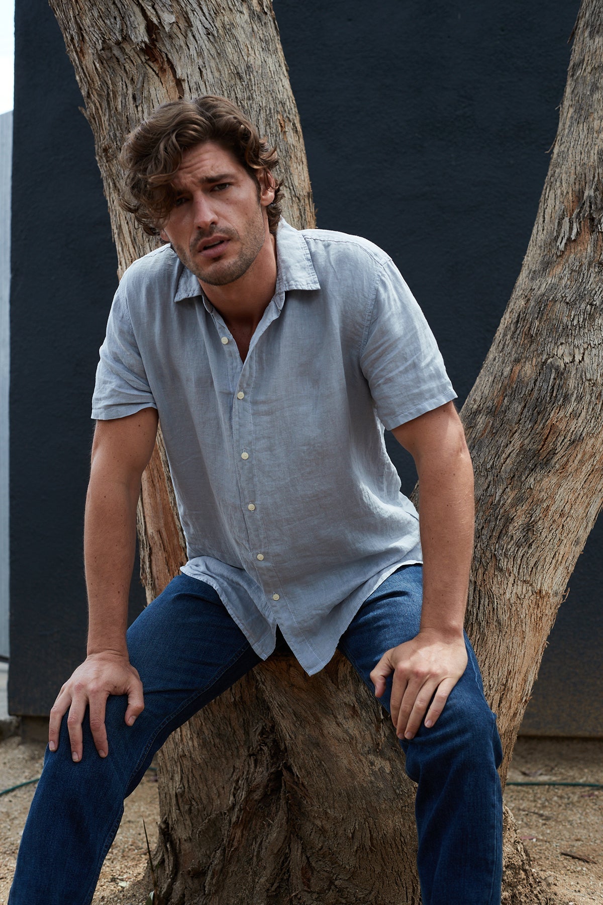MACKIE LINEN BUTTON-UP SHIRT - Velvet Staging 2.0-26916241408196