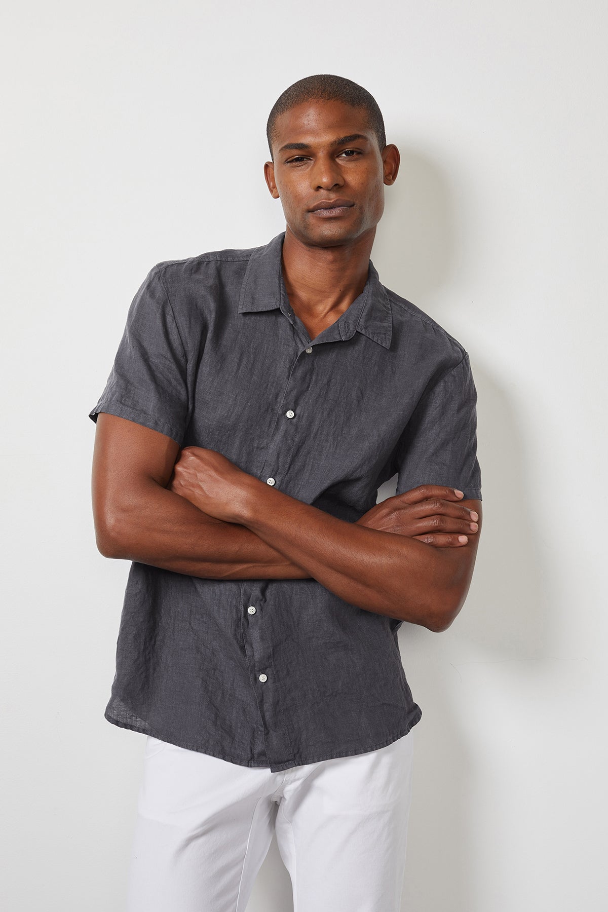 MACKIE LINEN BUTTON-UP SHIRT - Velvet Staging 2.0-26916241539268