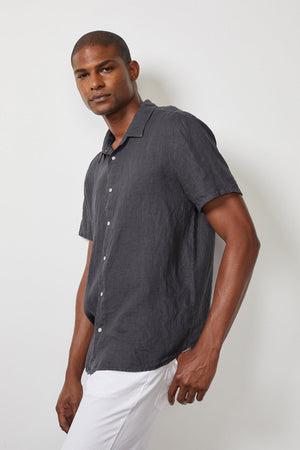 MACKIE LINEN BUTTON-UP SHIRT - Velvet Staging 2.0