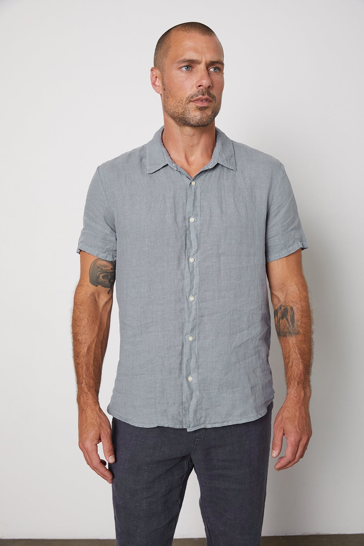 MACKIE LINEN BUTTON-UP SHIRT - Velvet Staging 2.0-26916241375428