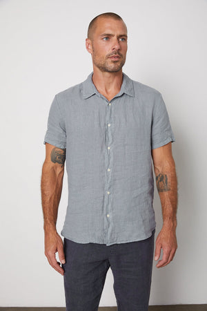 MACKIE LINEN BUTTON-UP SHIRT - Velvet Staging 2.0