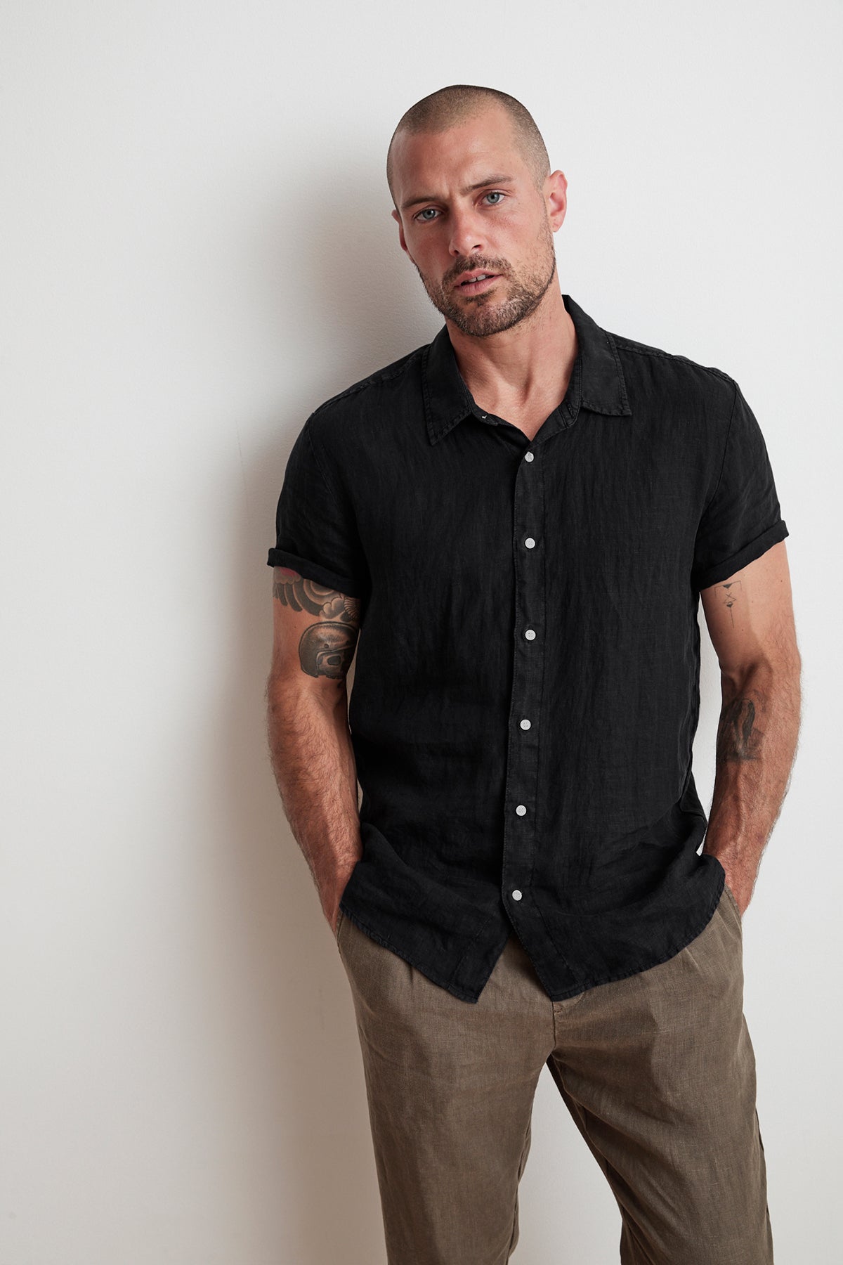 MACKIE LINEN BUTTON-UP SHIRT - Velvet Staging 2.0-26916239179972