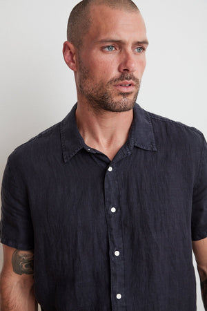 MACKIE LINEN BUTTON-UP SHIRT - Velvet Staging 2.0