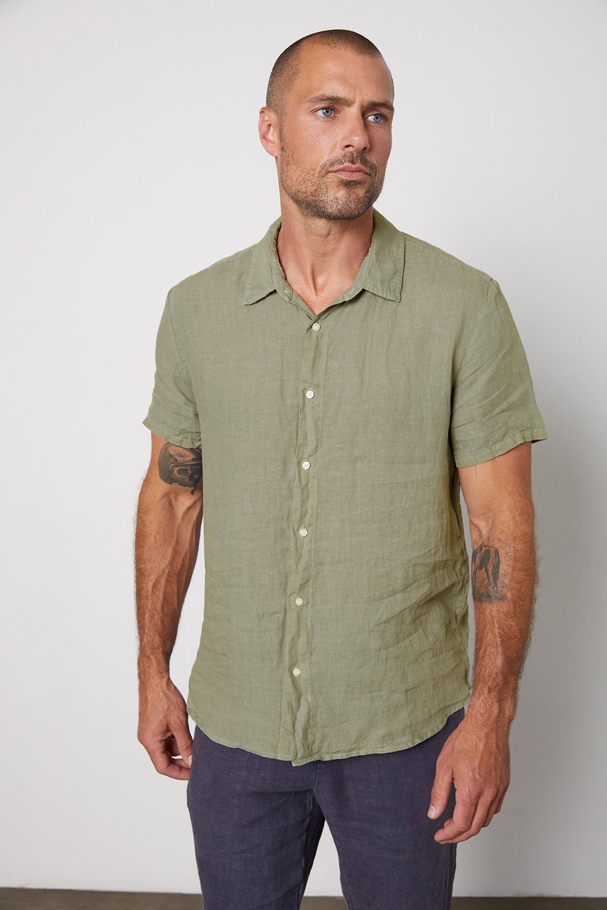 MACKIE LINEN BUTTON-UP SHIRT - Velvet Staging 2.0