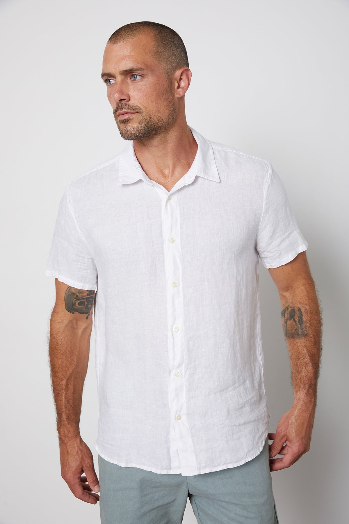 MACKIE LINEN BUTTON-UP SHIRT - Velvet Staging 2.0-26916241178820