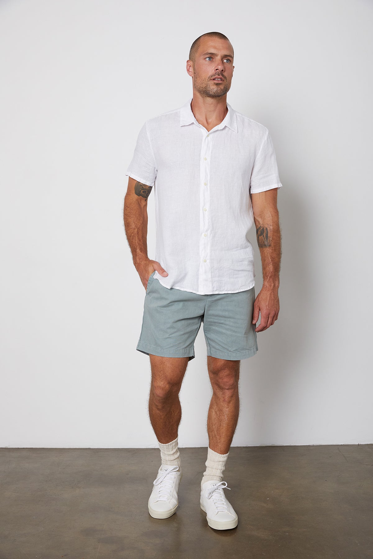 MACKIE LINEN BUTTON-UP SHIRT - Velvet Staging 2.0