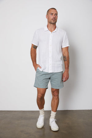 MACKIE LINEN BUTTON-UP SHIRT - Velvet Staging 2.0