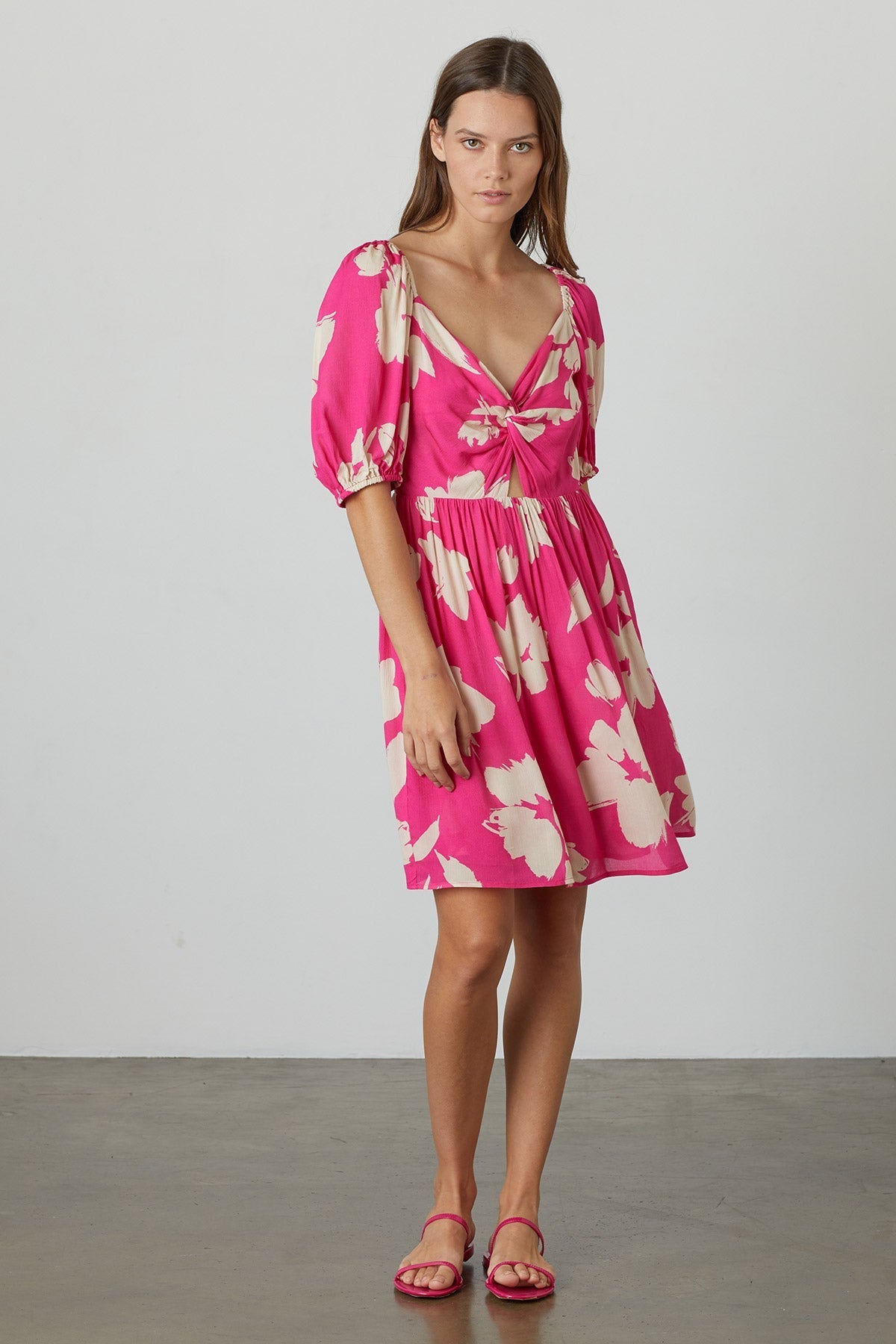 MAKENA TWIST FRONT PRINTED DRESS - Velvet Staging 2.0-26916244553924