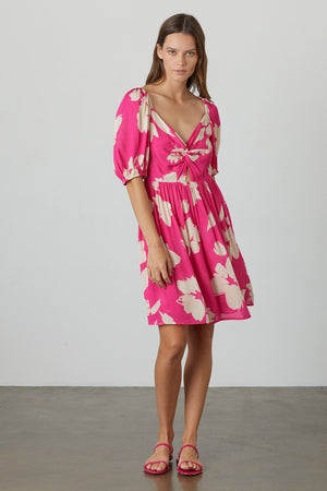MAKENA TWIST FRONT PRINTED DRESS - Velvet Staging 2.0