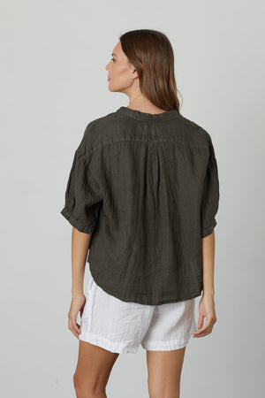 MARIA LINEN BUTTON-UP SHIRT - Velvet Staging 2.0