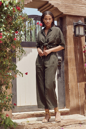 MARIA LINEN BUTTON-UP SHIRT - Velvet Staging 2.0