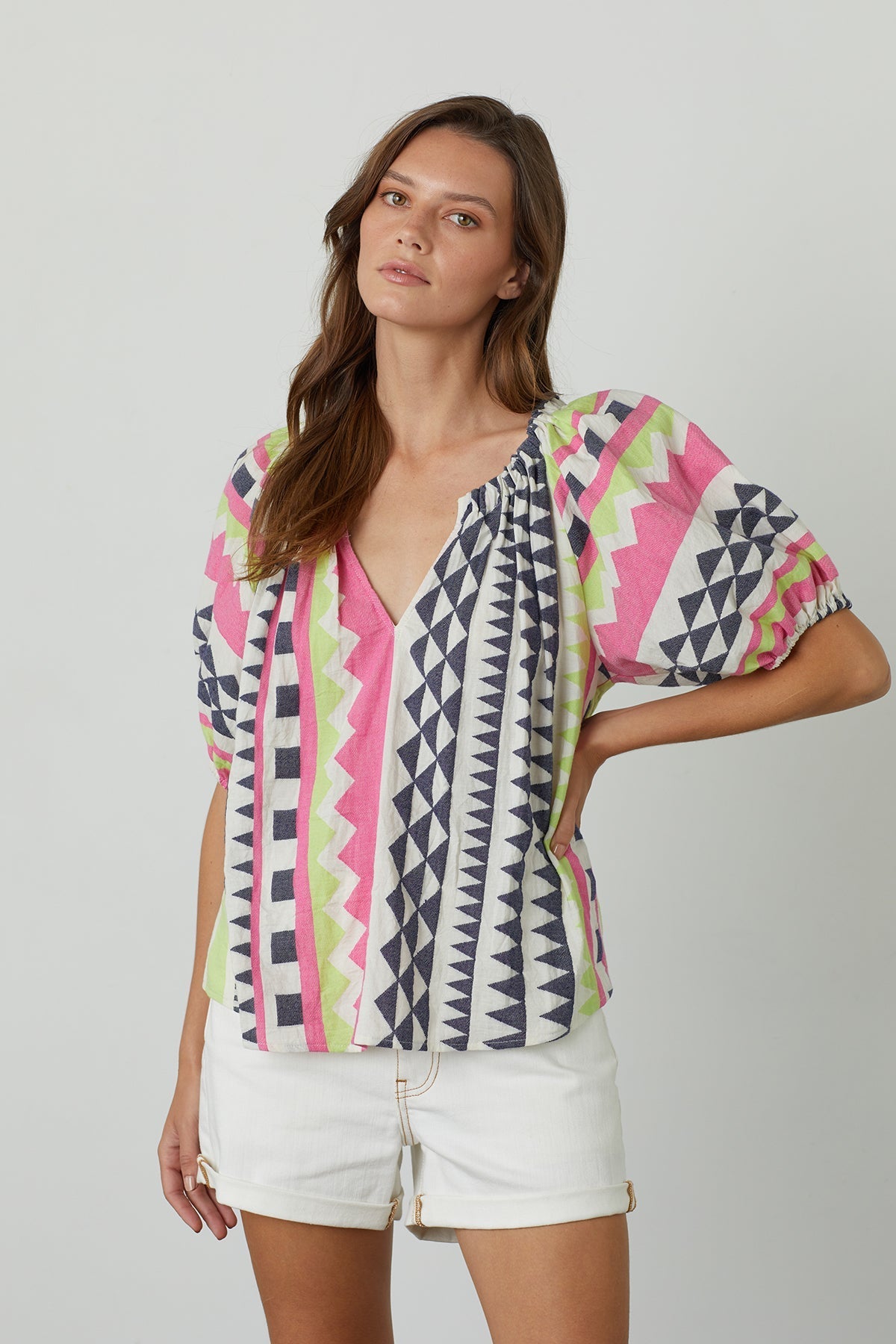 MARIE NEON JACQUARD BOHO TOP - Velvet Staging 2.0-26916244127940