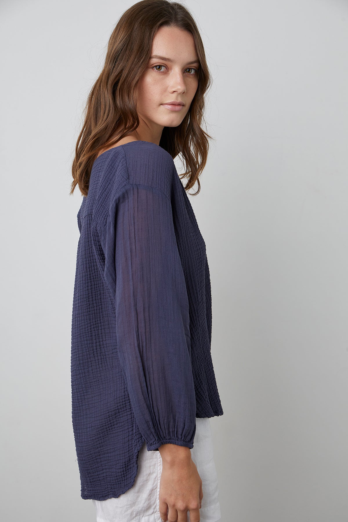MARILYN COTTON GAUZE PEASANT BLOUSE - Velvet Staging 2.0