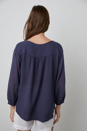 MARILYN COTTON GAUZE PEASANT BLOUSE - Velvet Staging 2.0