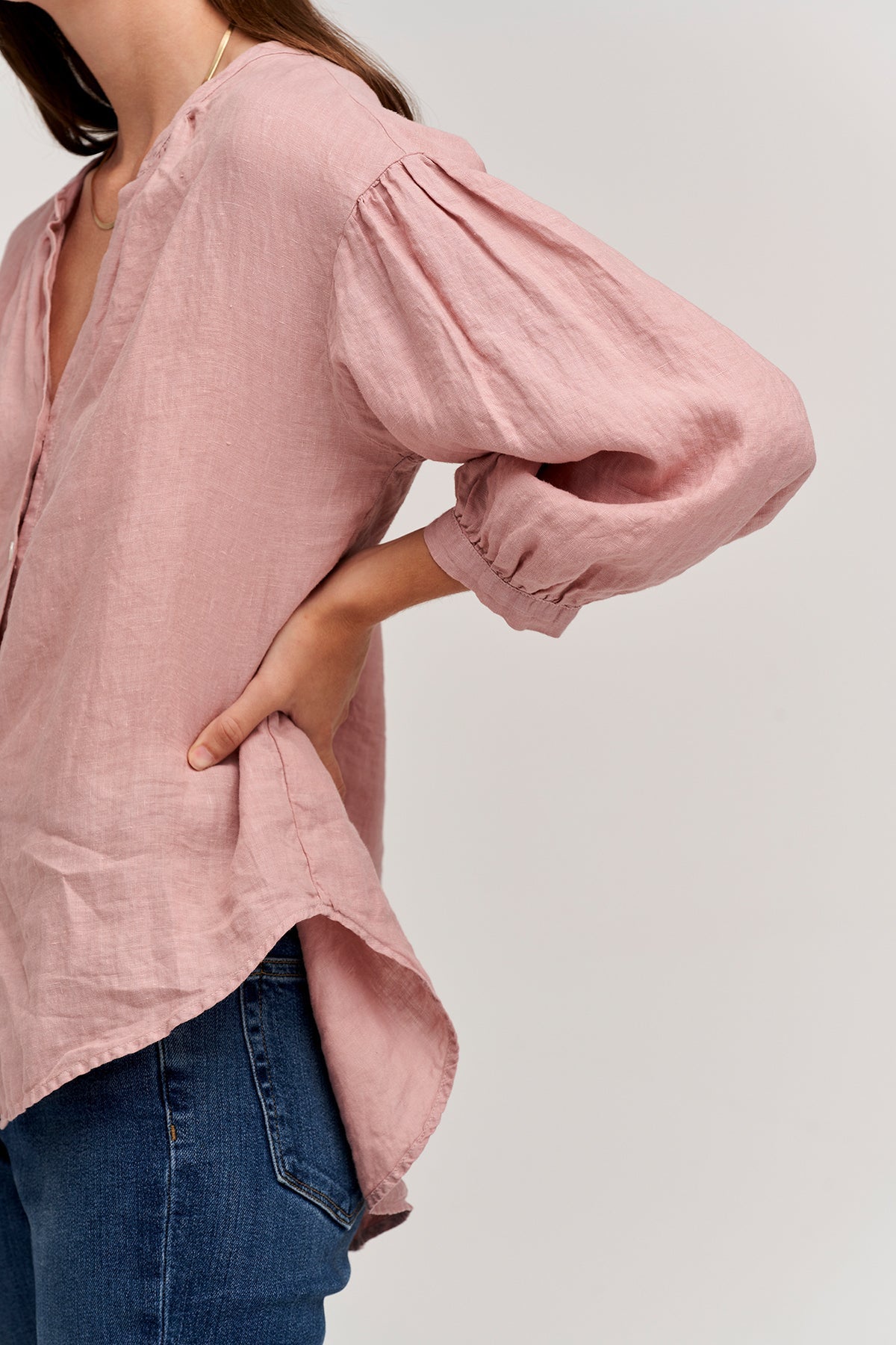 MATEA LINEN BUTTON UP BLOUSE - Velvet Staging 2.0-26916249108676