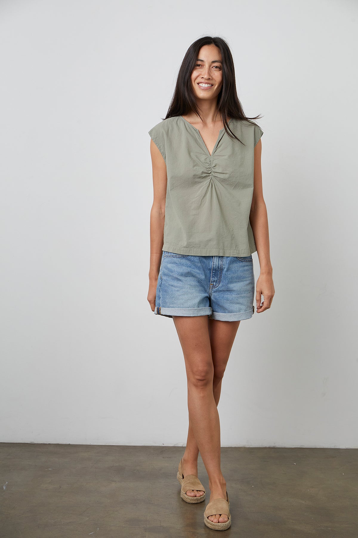 MELISSA SLEEVELESS SHIRRED TOP - Velvet Staging 2.0-26916255531204