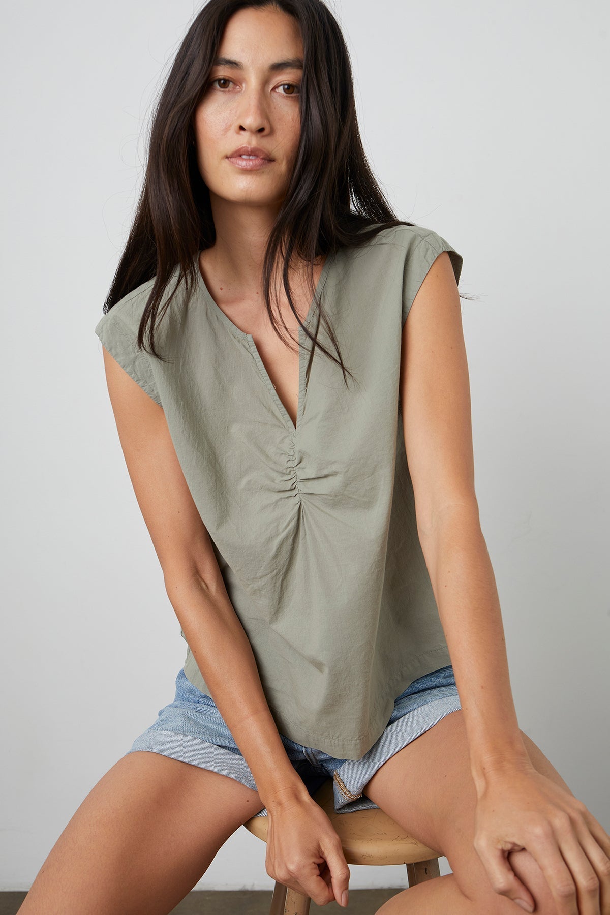 MELISSA SLEEVELESS SHIRRED TOP - Velvet Staging 2.0