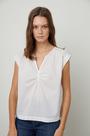 MELISSA SLEEVELESS SHIRRED TOP - Velvet Staging 2.0
