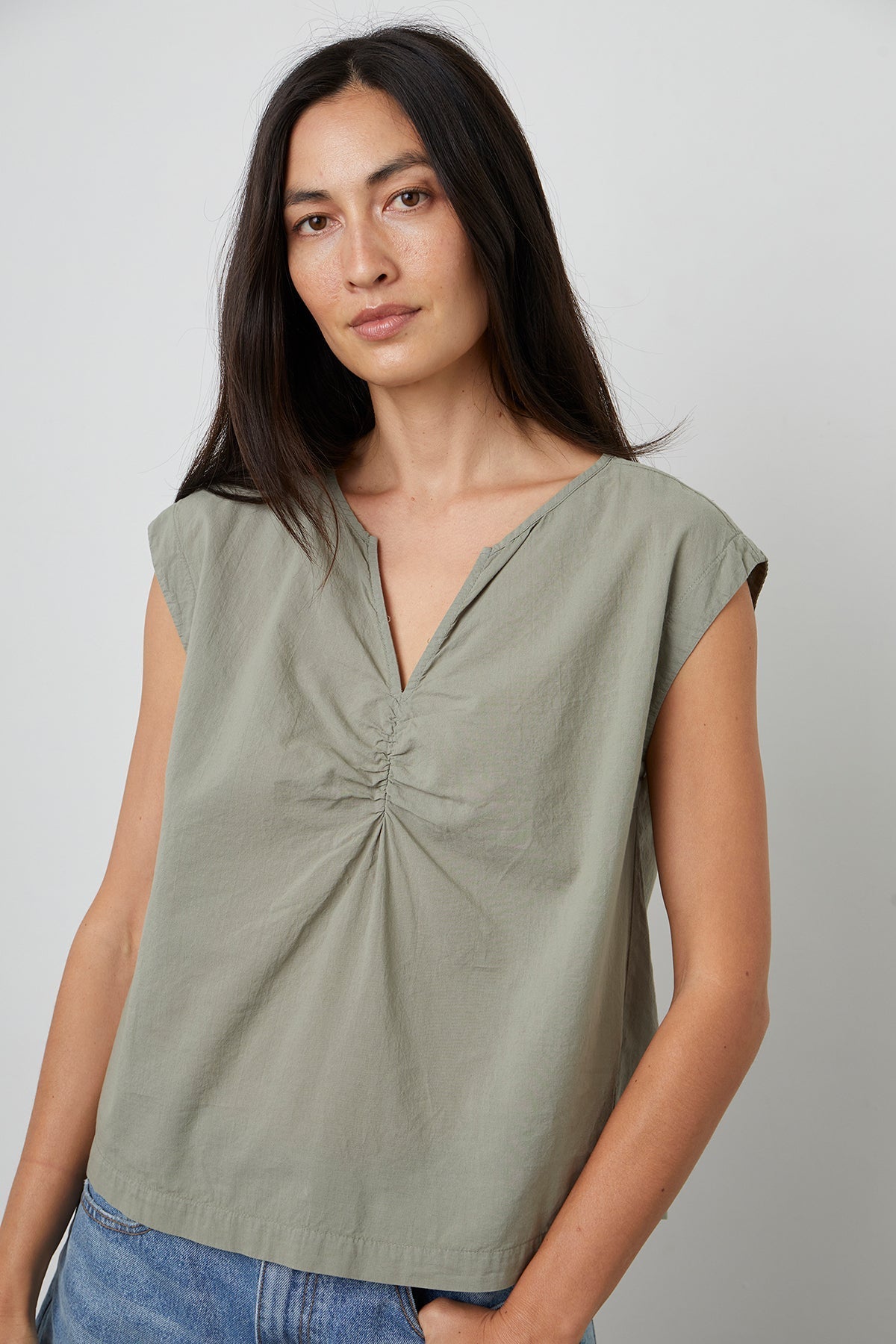 MELISSA SLEEVELESS SHIRRED TOP - Velvet Staging 2.0-26916255563972