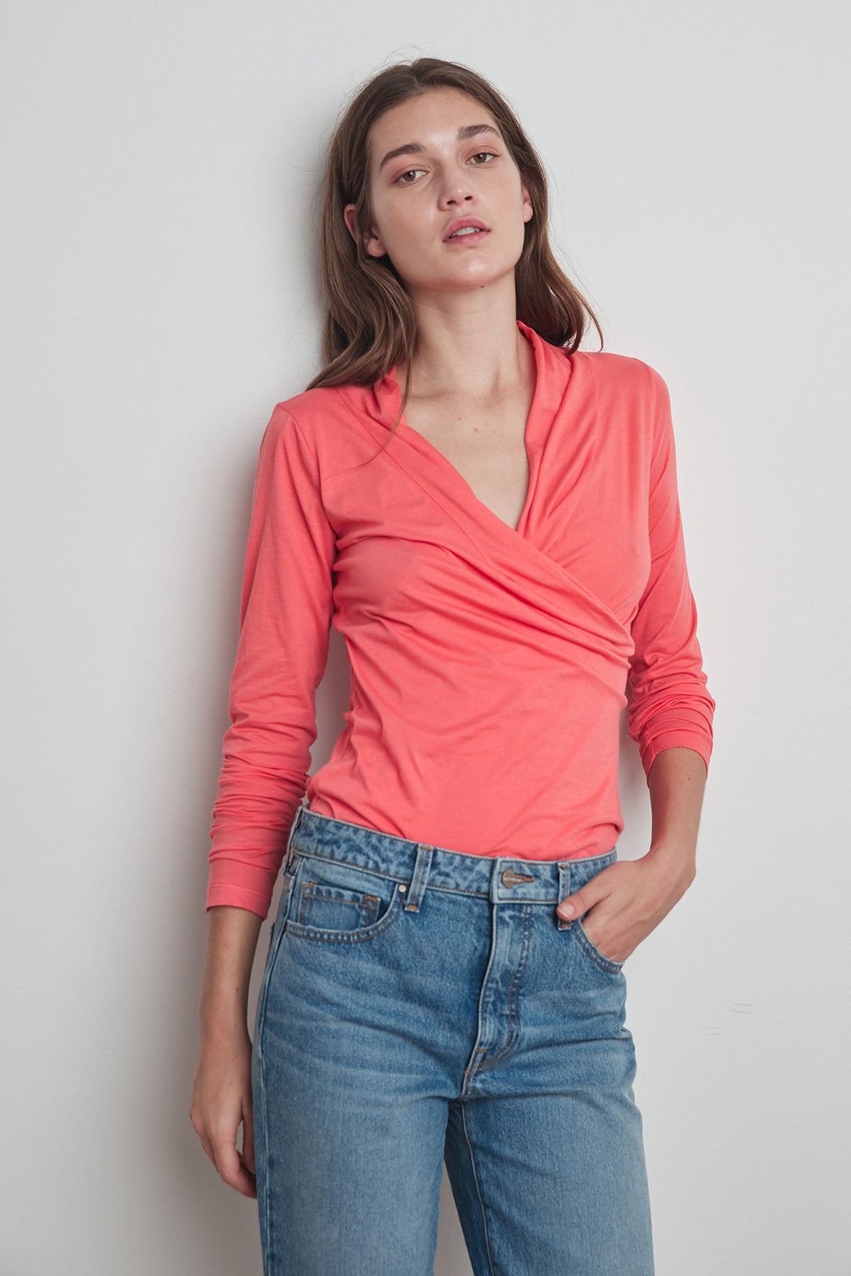MERI WRAP FRONT FITTED TOP - Velvet Staging 2.0