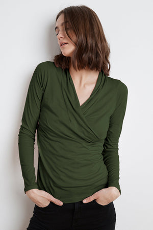 MERI WRAP FRONT FITTED TOP - Velvet Staging 2.0