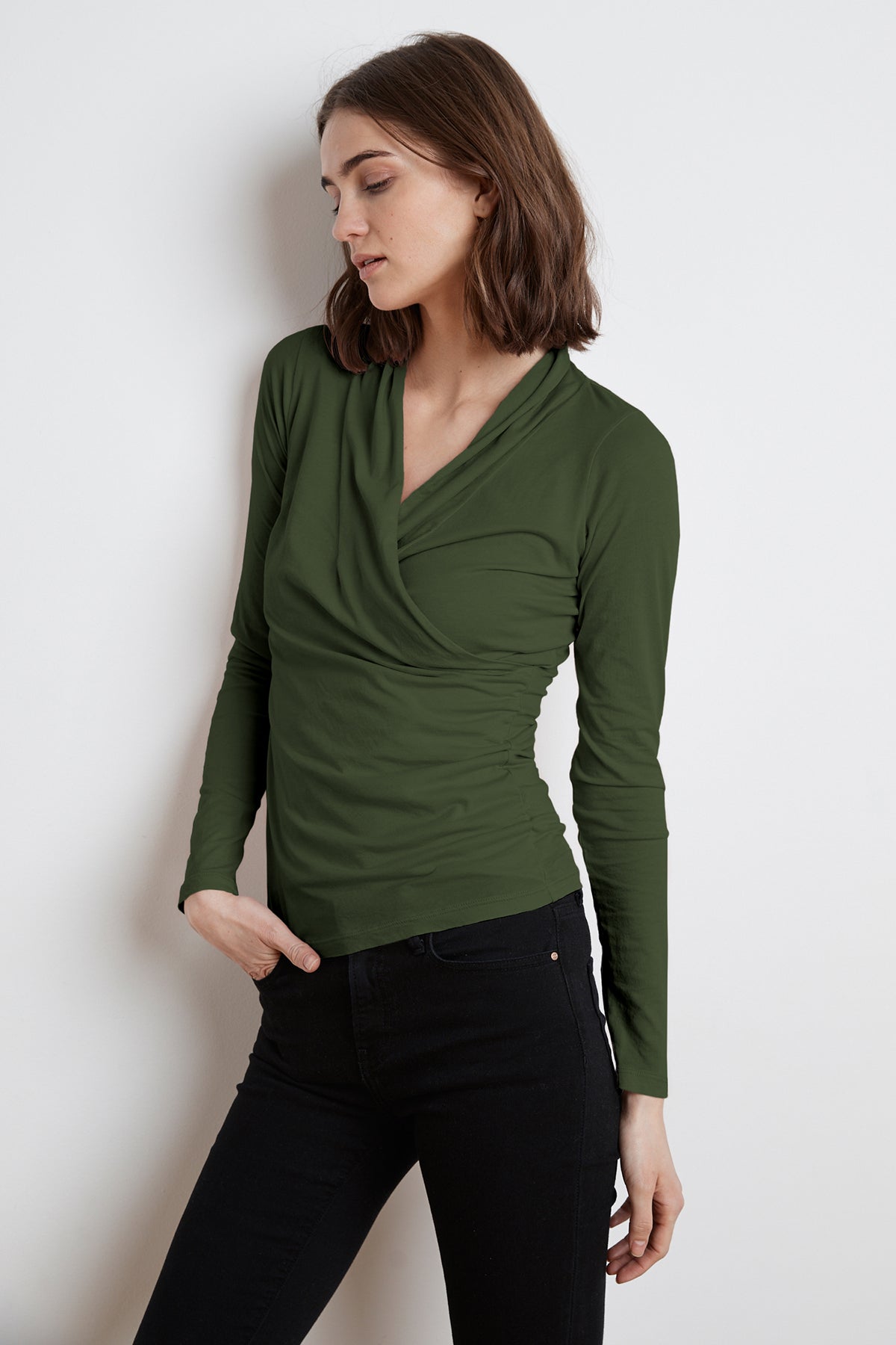 MERI WRAP FRONT FITTED TOP - Velvet Staging 2.0