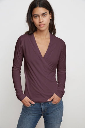 MERI WRAP FRONT FITTED TOP - Velvet Staging 2.0