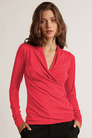 MERI WRAP FRONT FITTED TOP - Velvet Staging 2.0