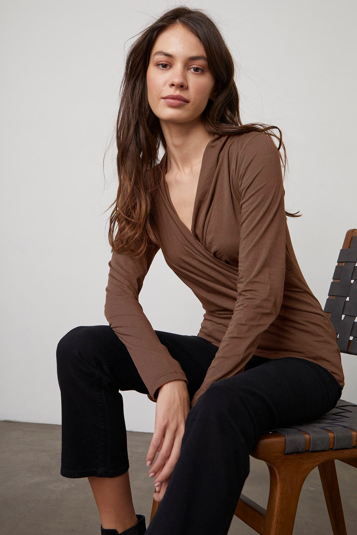 MERI WRAP FRONT FITTED TOP - Velvet Staging 2.0