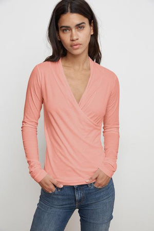MERI WRAP FRONT FITTED TOP - Velvet Staging 2.0