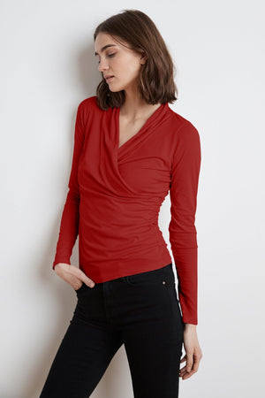 MERI WRAP FRONT FITTED TOP - Velvet Staging 2.0