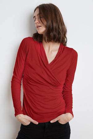 MERI WRAP FRONT FITTED TOP - Velvet Staging 2.0