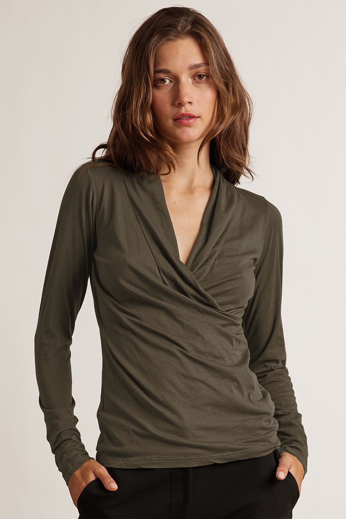 MERI WRAP FRONT FITTED TOP - Velvet Staging 2.0