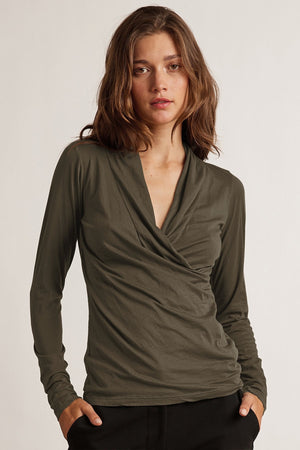 MERI WRAP FRONT FITTED TOP - Velvet Staging 2.0