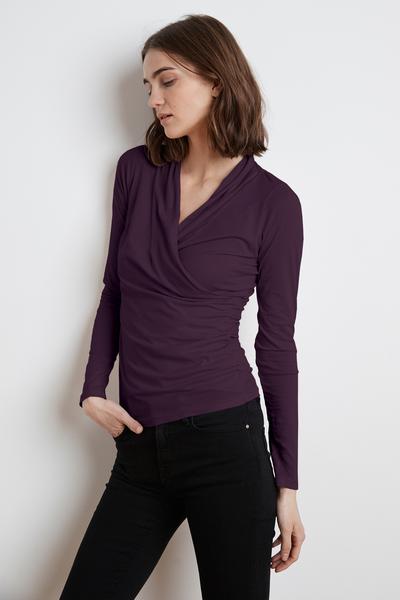 MERI WRAP FRONT FITTED TOP - Velvet Staging 2.0