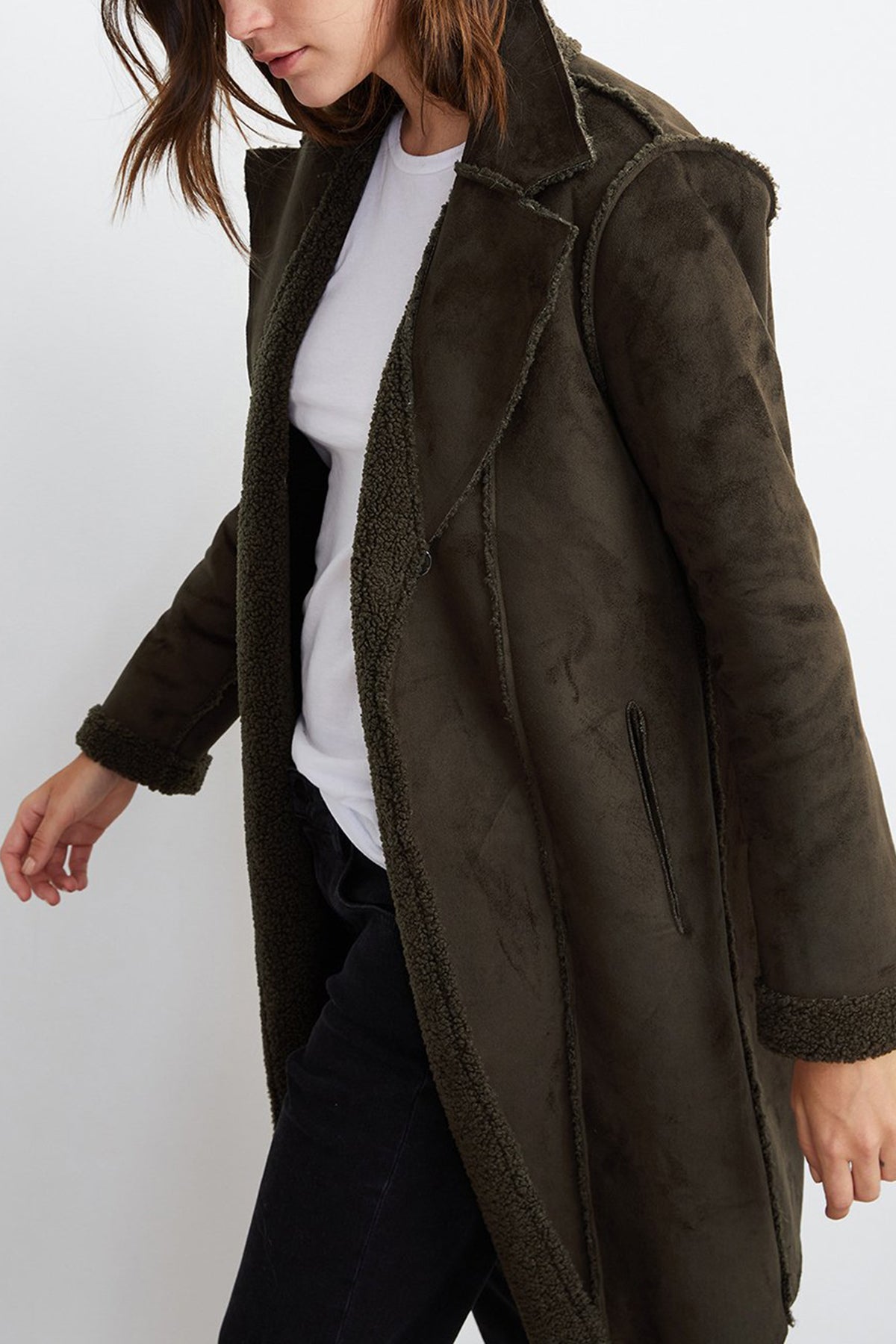 MERYL REVERSIBLE LUX SHERPA COAT - Velvet Staging 2.0
