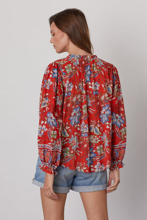 MIKAYLA BUTTON-UP PRINTED BLOUSE - Velvet Staging 2.0