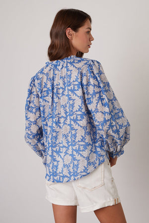 MIKAYLA BUTTON-UP PRINTED BLOUSE - Velvet Staging 2.0