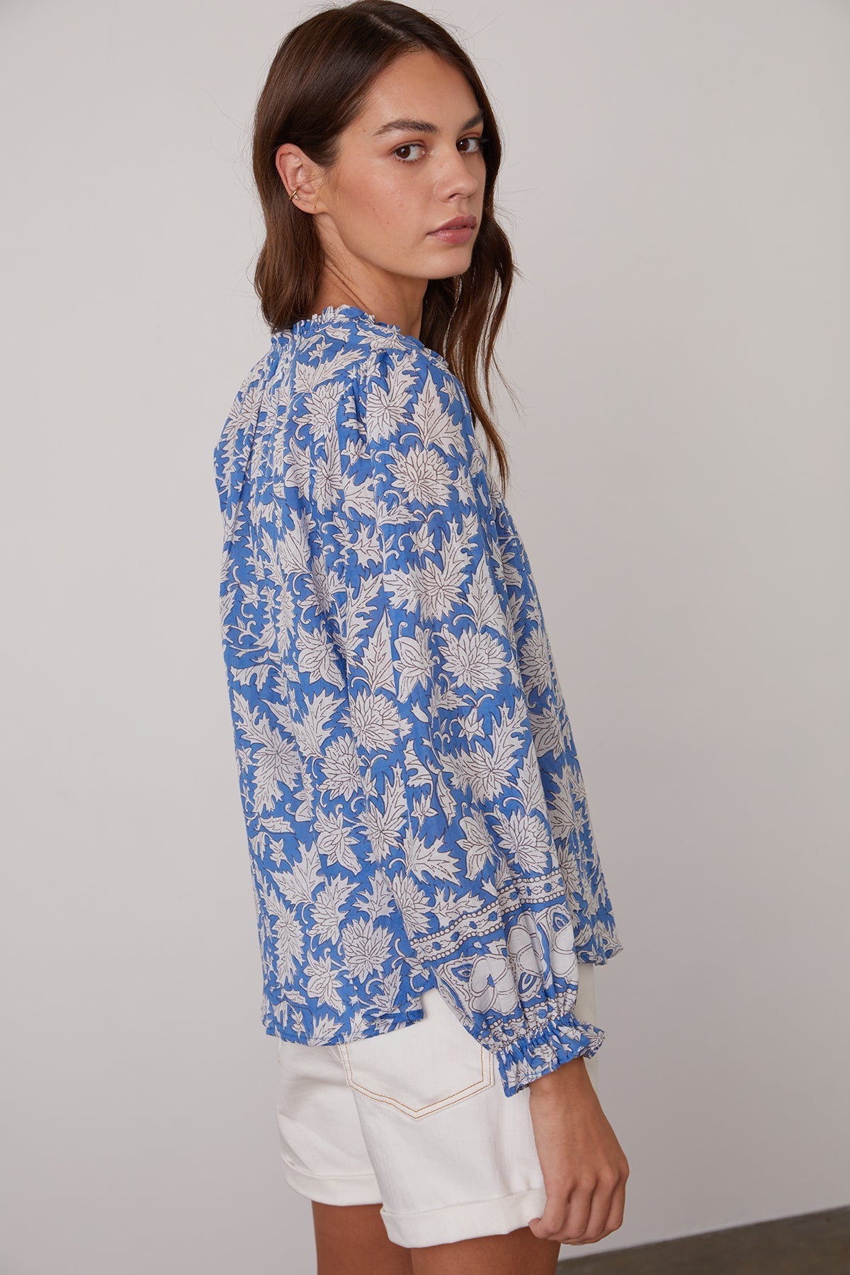MIKAYLA BUTTON-UP PRINTED BLOUSE - Velvet Staging 2.0-26916259496132