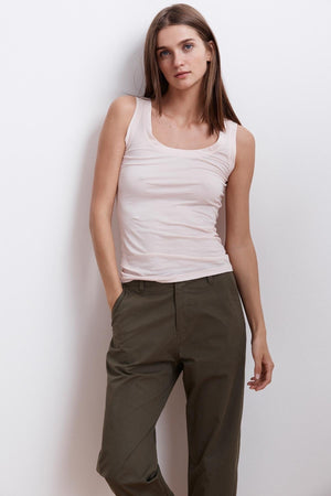 MOSSY GAUZY WHISPER FITTED TANK - Velvet Staging 2.0
