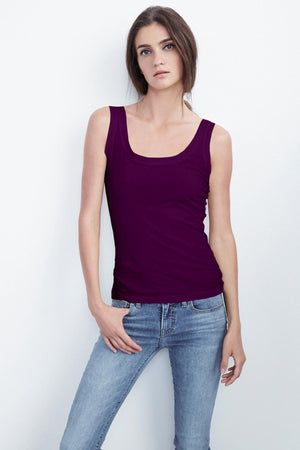 MOSSY GAUZY WHISPER FITTED TANK - Velvet Staging 2.0