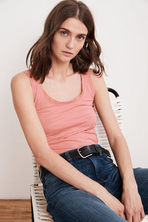 MOSSY GAUZY WHISPER FITTED TANK - Velvet Staging 2.0