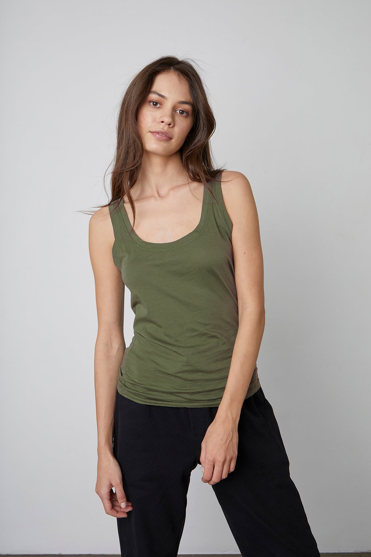 MOSSY GAUZY WHISPER FITTED TANK - Velvet Staging 2.0-26916275716292