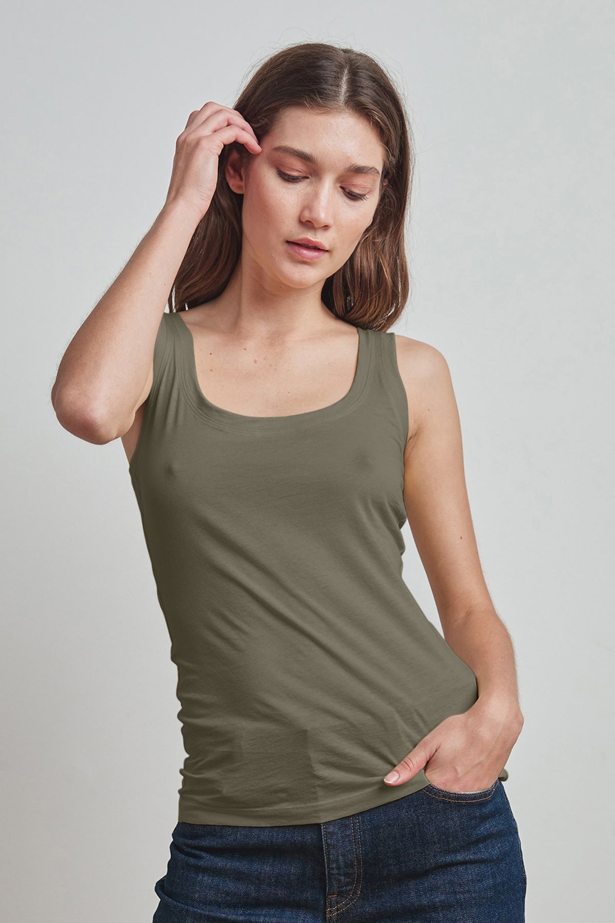 MOSSY GAUZY WHISPER FITTED TANK - Velvet Staging 2.0-26916268081348