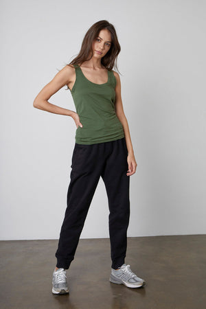MOSSY GAUZY WHISPER FITTED TANK - Velvet Staging 2.0