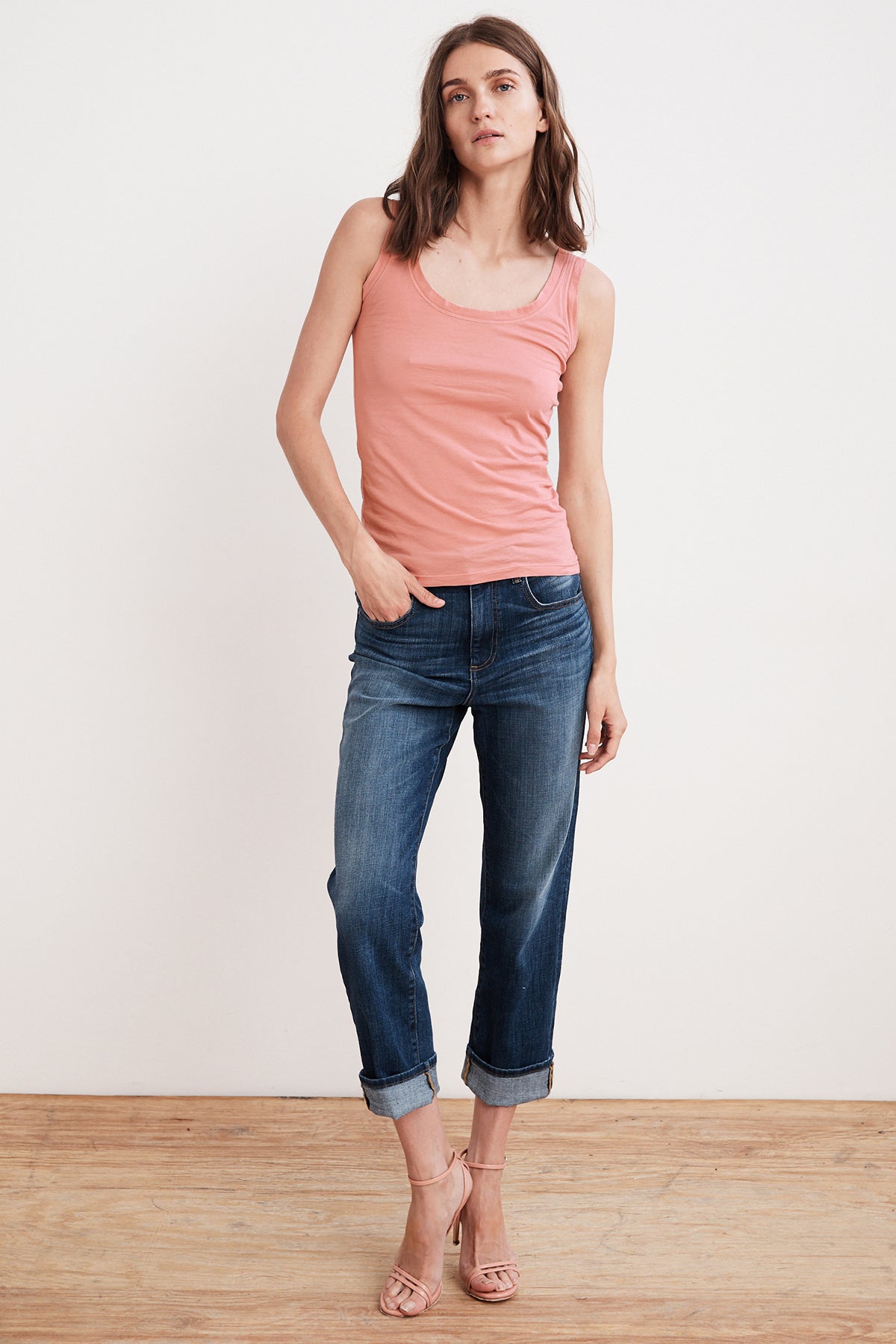 MOSSY GAUZY WHISPER FITTED TANK - Velvet Staging 2.0